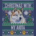Ugly Sweater Christmas with My Akita - Adult Unisex Crewneck Sweatshirt