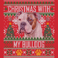 Ugly Sweater Christmas with My American Bulldog - Adult Unisex Long Sleeve T-Shirt