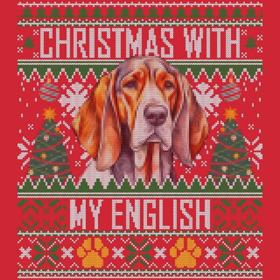 Ugly Sweater Christmas with My American English Coonhound - Adult Unisex Long Sleeve T-Shirt