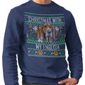 Ugly Sweater Christmas with My American English Coonhound - Adult Unisex Crewneck Sweatshirt
