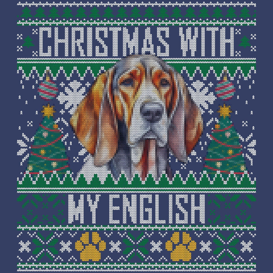 Ugly Sweater Christmas with My American English Coonhound - Adult Unisex Crewneck Sweatshirt