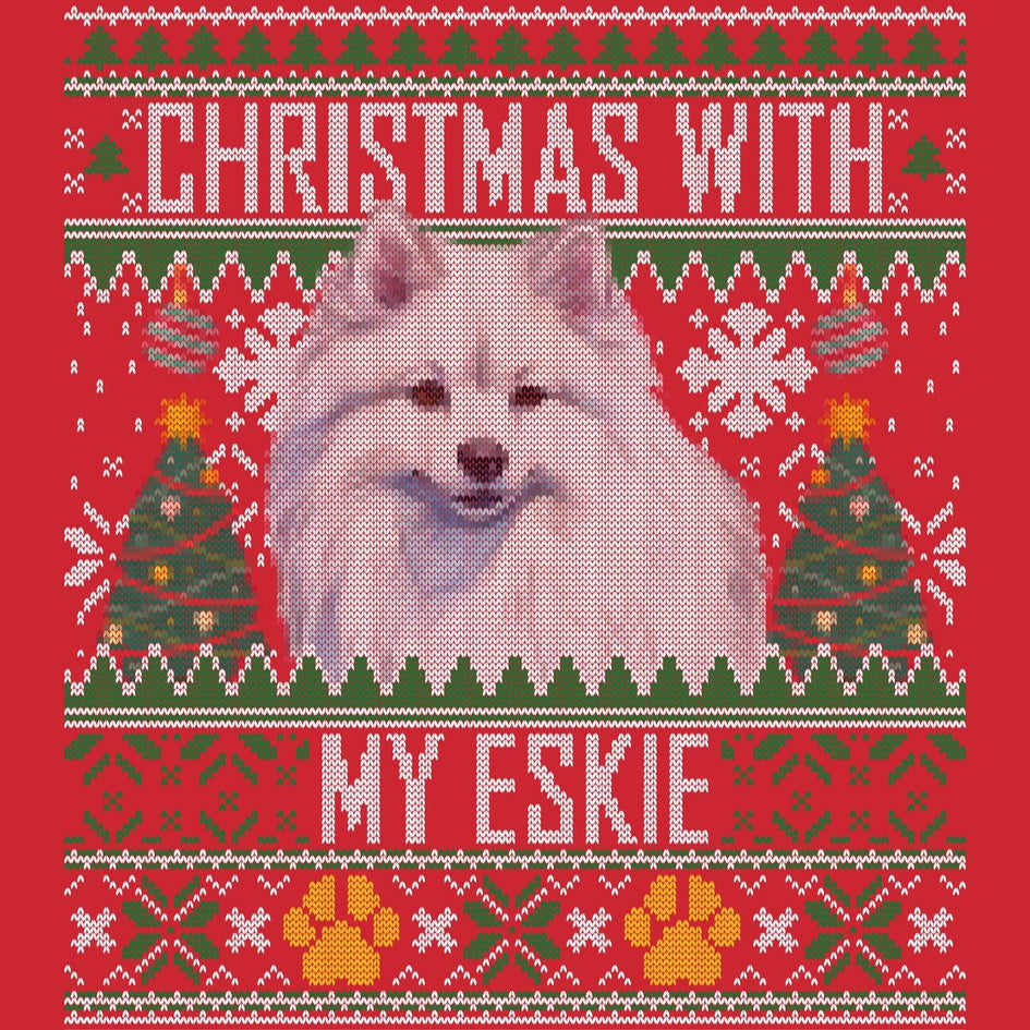 Ugly Sweater Christmas with My American Eskimo Dog - Adult Unisex Long Sleeve T-Shirt