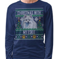 Ugly Sweater Christmas with My American Eskimo Dog - Adult Unisex Long Sleeve T-Shirt