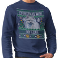 Ugly Sweater Christmas with My American Eskimo Dog - Adult Unisex Crewneck Sweatshirt