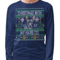 Ugly Sweater Christmas with My American Hairless Terrier - Adult Unisex Long Sleeve T-Shirt