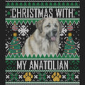 Ugly Sweater Christmas with My Anatolian Shepherd Dog - Women's V-Neck Long Sleeve T-Shirt