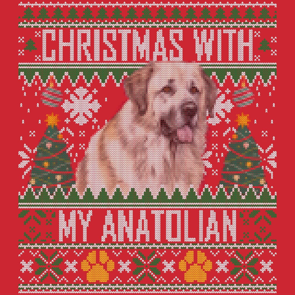 Ugly Sweater Christmas with My Anatolian Shepherd Dog - Adult Unisex Long Sleeve T-Shirt