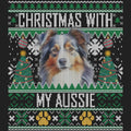 Ugly Sweater Christmas with My Australian Shepherd - Women's V-Neck Long Sleeve T-Shirt