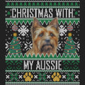 Ugly Sweater Christmas with My Australian Terrier - Women's V-Neck Long Sleeve T-Shirt