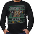 Ugly Sweater Christmas with My Australian Terrier - Adult Unisex Long Sleeve T-Shirt