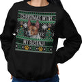 Ugly Sweater Christmas with My Basenji - Adult Unisex Crewneck Sweatshirt