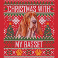 Ugly Sweater Christmas with My Basset Hound - Adult Unisex Long Sleeve T-Shirt