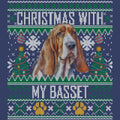 Ugly Sweater Christmas with My Basset Hound - Adult Unisex Crewneck Sweatshirt