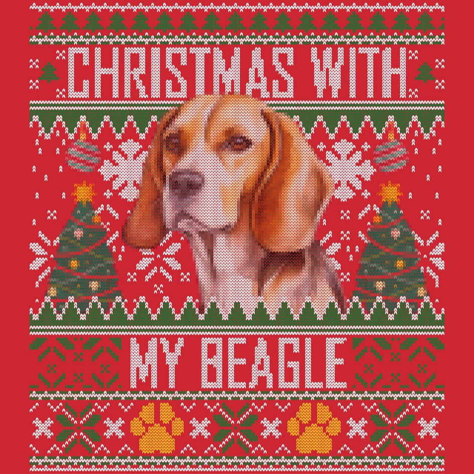 Ugly Sweater Christmas with My Beagle - Adult Unisex Long Sleeve T-Shirt