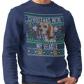 Ugly Sweater Christmas with My Beagle - Adult Unisex Crewneck Sweatshirt