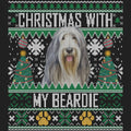 Ugly Sweater Christmas with My Bearded Collie - Women's V-Neck Long Sleeve T-Shirt
