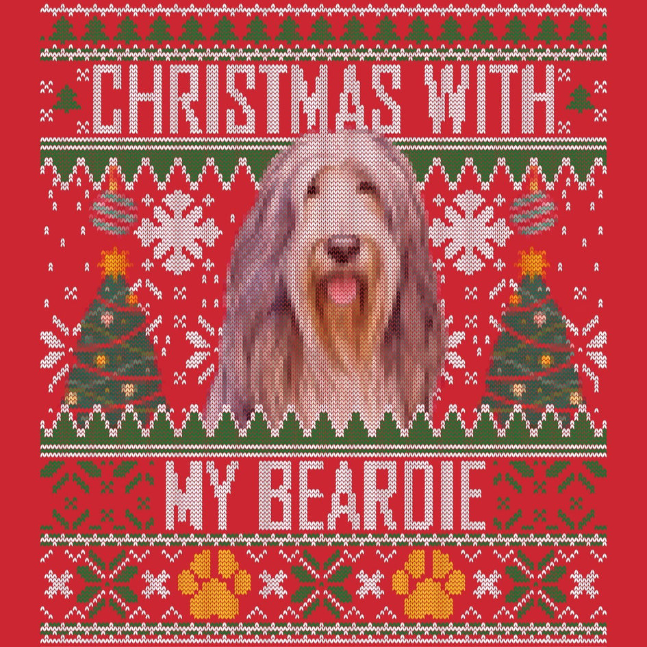 Ugly Sweater Christmas with My Bearded Collie - Adult Unisex Long Sleeve T-Shirt