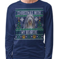 Ugly Sweater Christmas with My Bearded Collie - Adult Unisex Long Sleeve T-Shirt