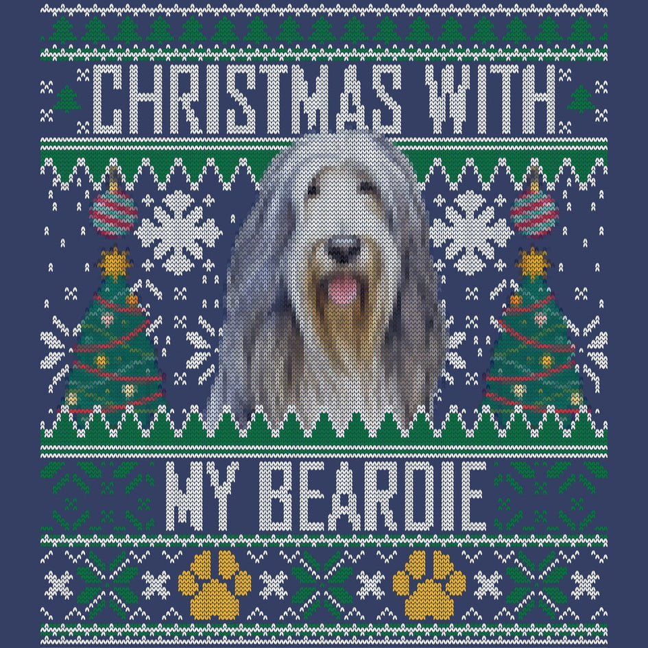 Ugly Sweater Christmas with My Bearded Collie - Adult Unisex Crewneck Sweatshirt