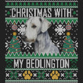 Ugly Sweater Christmas with My Bedlington Terrier - Women's V-Neck Long Sleeve T-Shirt