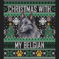 Ugly Sweater Christmas with My Belgian Sheepdog - Women's V-Neck Long Sleeve T-Shirt
