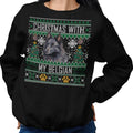 Ugly Sweater Christmas with My Belgian Sheepdog - Adult Unisex Crewneck Sweatshirt