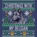 Ugly Sweater Christmas with My Belgian Sheepdog - Adult Unisex Crewneck Sweatshirt