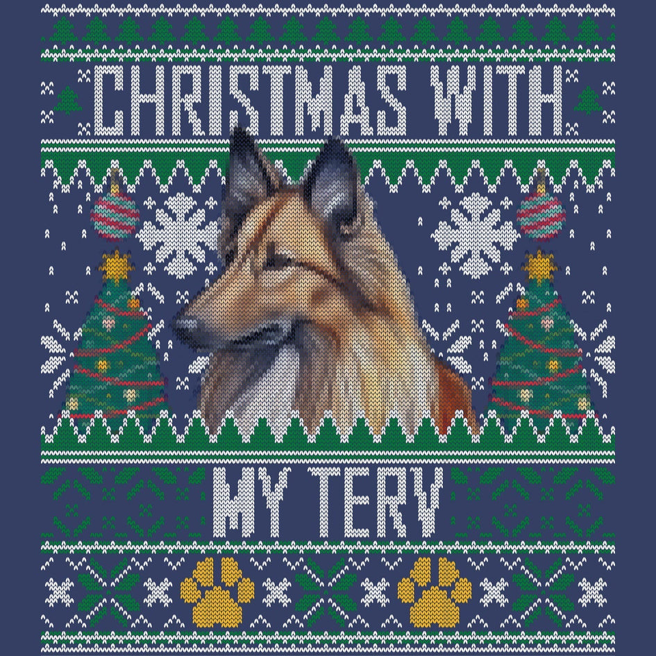 Ugly Sweater Christmas with My Belgian Tervuren - Adult Unisex Crewneck Sweatshirt