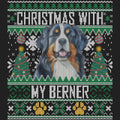 Ugly Sweater Christmas with My Bernese Mountain Dog - Women's V-Neck Long Sleeve T-Shirt