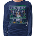 Ugly Sweater Christmas with My Bernese Mountain Dog - Adult Unisex Long Sleeve T-Shirt