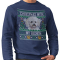 Ugly Sweater Christmas with My Bichon Frise - Adult Unisex Crewneck Sweatshirt