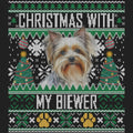 Ugly Sweater Christmas with My Biewer Terrier - Women's V-Neck Long Sleeve T-Shirt