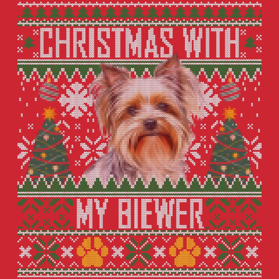 Ugly Sweater Christmas with My Biewer Terrier - Adult Unisex Long Sleeve T-Shirt