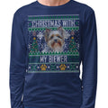 Ugly Sweater Christmas with My Biewer Terrier - Adult Unisex Long Sleeve T-Shirt