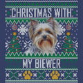 Ugly Sweater Christmas with My Biewer Terrier - Adult Unisex Crewneck Sweatshirt