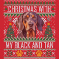 Ugly Sweater Christmas with My Black and Tan Coonhound - Adult Unisex Long Sleeve T-Shirt