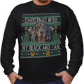 Ugly Sweater Christmas with My Black and Tan Coonhound - Adult Unisex Long Sleeve T-Shirt