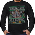 Ugly Sweater Christmas with My Bloodhound - Adult Unisex Long Sleeve T-Shirt