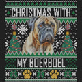 Ugly Sweater Christmas with My Boerboel - Women's V-Neck Long Sleeve T-Shirt