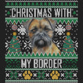 Ugly Sweater Christmas with My Border Terrier - Women's V-Neck Long Sleeve T-Shirt