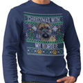 Ugly Sweater Christmas with My Border Terrier - Adult Unisex Crewneck Sweatshirt