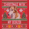 Ugly Sweater Christmas with My Borzoi - Adult Unisex Long Sleeve T-Shirt