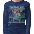 Ugly Sweater Christmas with My Borzoi - Adult Unisex Long Sleeve T-Shirt