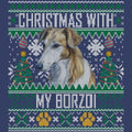 Ugly Sweater Christmas with My Borzoi - Adult Unisex Crewneck Sweatshirt