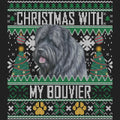 Ugly Sweater Christmas with My Bouvier des Flandres - Women's V-Neck Long Sleeve T-Shirt