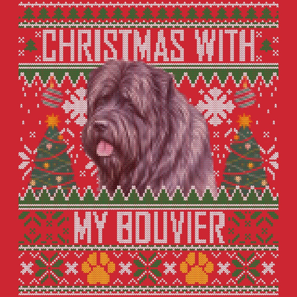 Ugly Sweater Christmas with My Bouvier des Flandres - Adult Unisex Long Sleeve T-Shirt