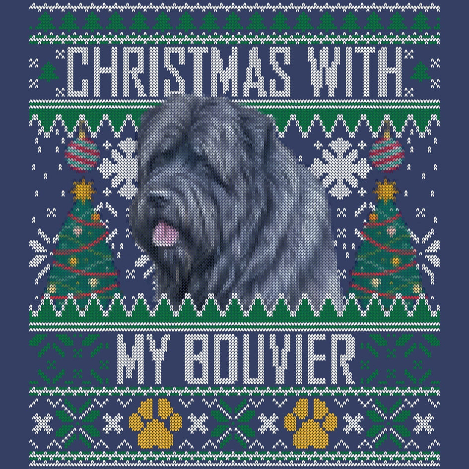 Ugly Sweater Christmas with My Bouvier des Flandres - Adult Unisex Crewneck Sweatshirt