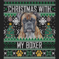 Ugly Sweater Christmas with My Boxer - Women's V-Neck Long Sleeve T-Shirt