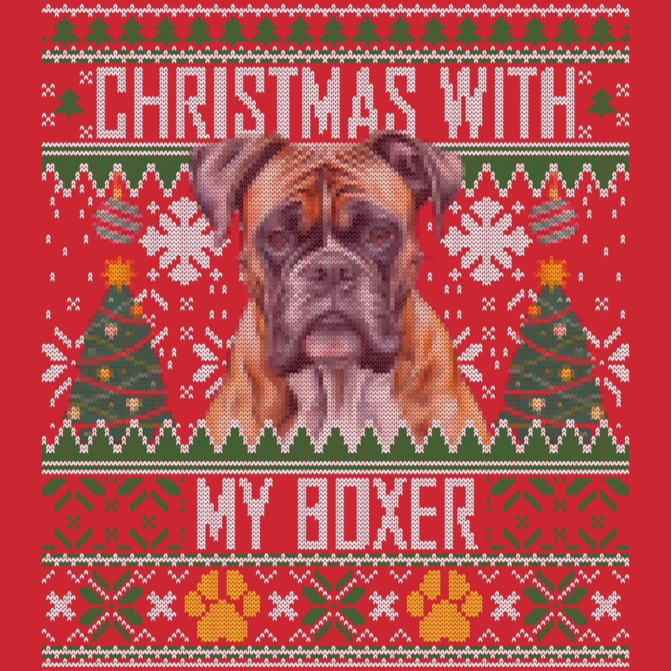 Ugly Sweater Christmas with My Boxer - Adult Unisex Long Sleeve T-Shirt