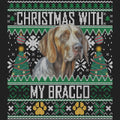 Ugly Sweater Christmas with My Bracco Italiano - Women's V-Neck Long Sleeve T-Shirt